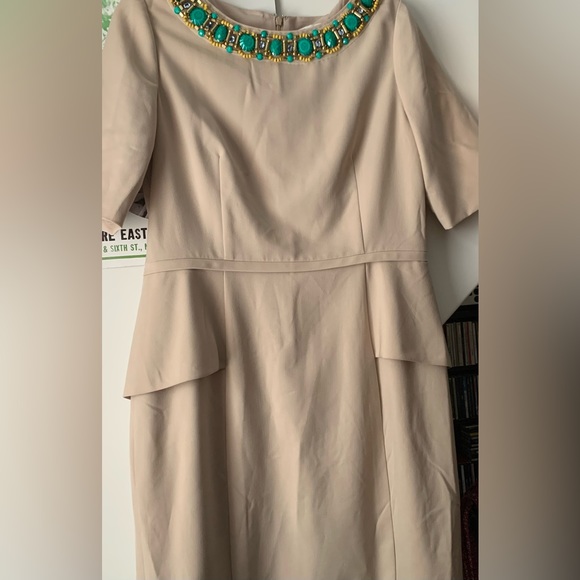 Classy beaded beige {Royal Collection} Eliza J dress - Picture 6 of 16